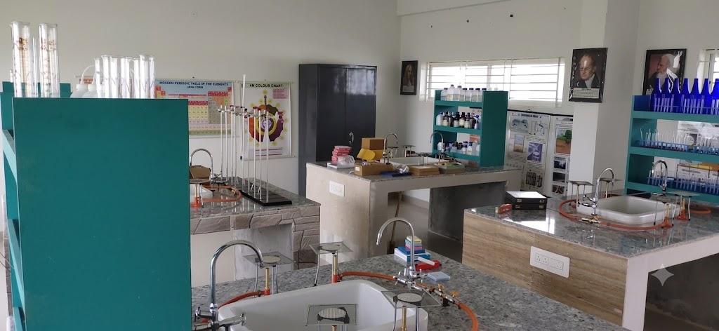Well-equipped chemistry benches for practical experiments